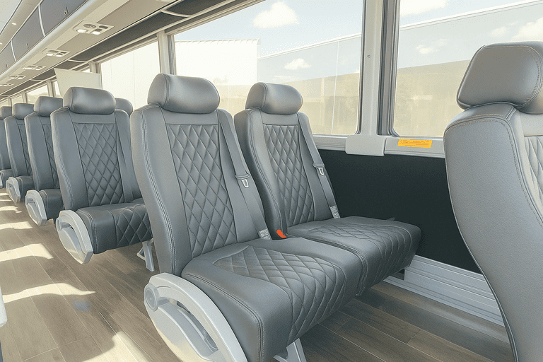 interior of St Petersburg Coach Bus Service charter bus