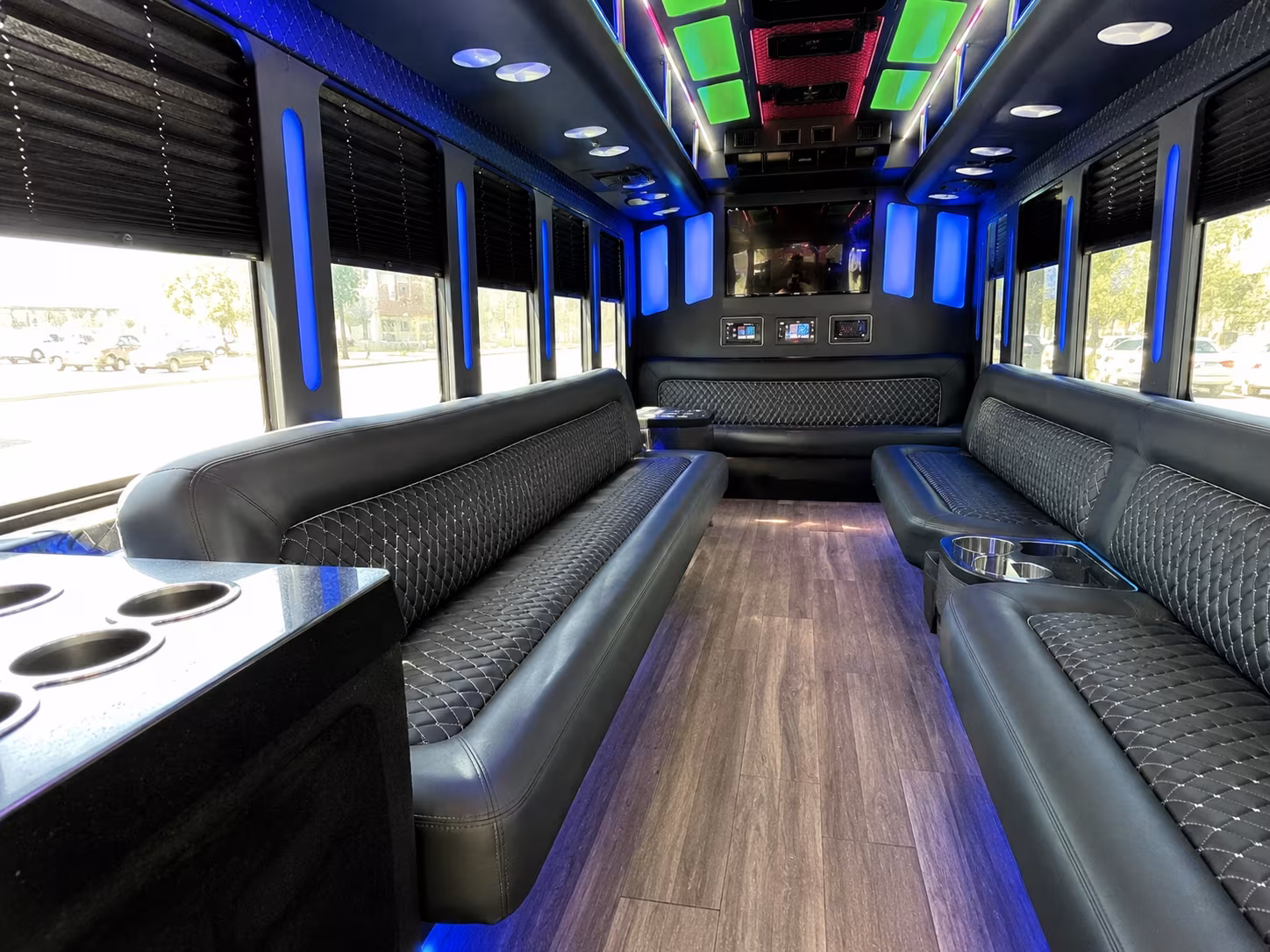 st petersburg 15 passenger party bus inside