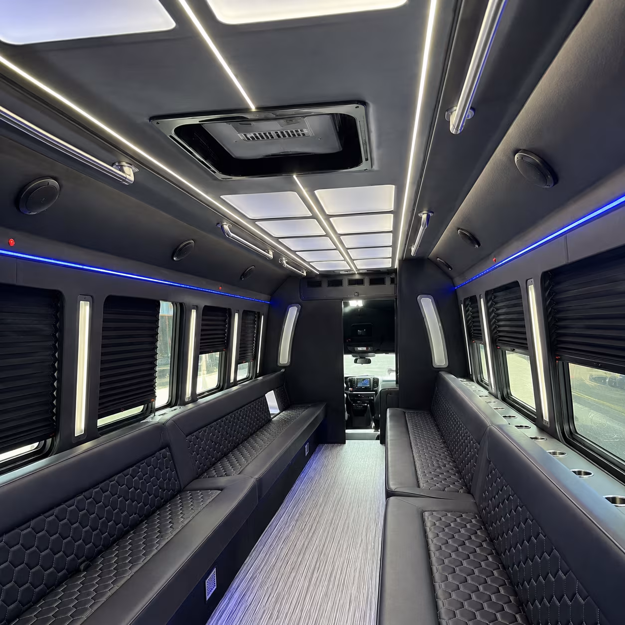 st petersburg party bus rental interior